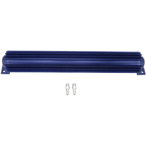 Refroidisseur d'huile de Transmission à ailettes en aluminium 18 pouces, refroidissement rapide anodisé, ajustement universel pour voiture camion bleu