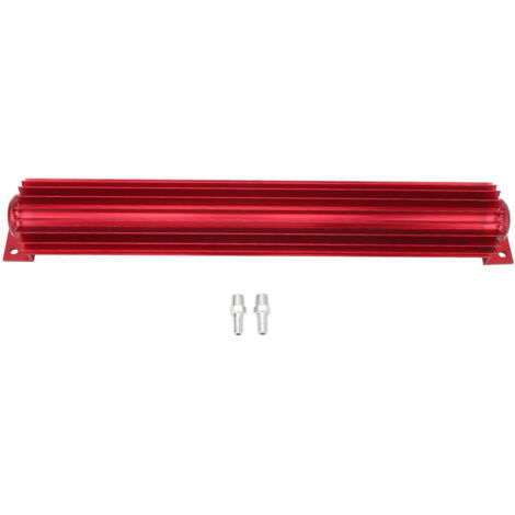 Refroidisseur d'huile de Transmission à ailettes en aluminium 18 pouces, refroidissement rapide anodisé, ajustement universel pour voiture camion rouge