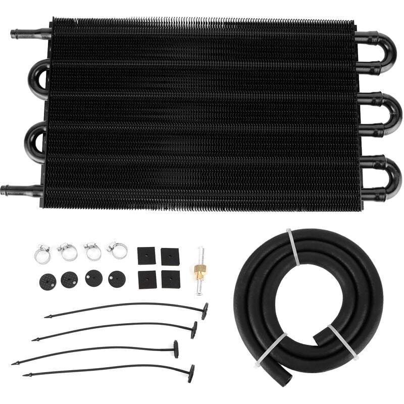 Jeffergarden - Refroidisseur d'huile de transmission, radiateur de refroidisseur d'huile moteur universel à 6 rangées professionnel en aluminium pour