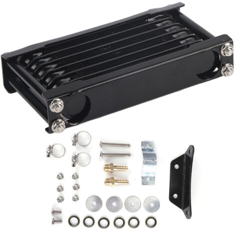 Refroidisseur d'huile moteur radiateur de refroidissement universel adapté pour voiture singe 100-250CC Dirt Bike ATV moto à 4 roues noir