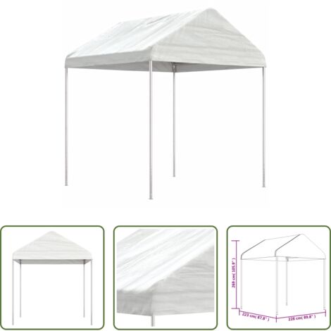 Refugio al aire libre -  Cenador con techo polietileno blanco 2,28x2,23x2,69 m