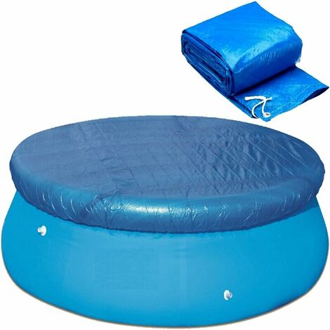 Refugio de piscina redondo 244 cm - Estructura de protección solar de metal y prisma Easy Set - Cobertura de polietileno resistente al polvo