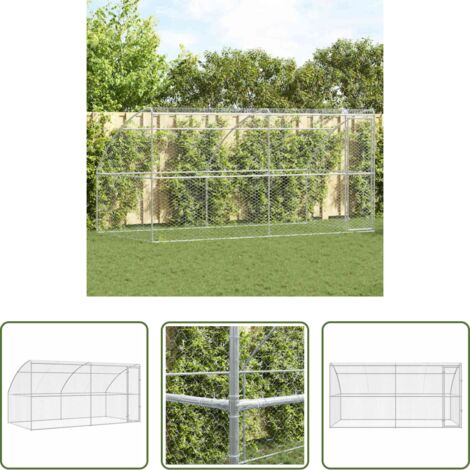 Refugio exterior -  Refugio para perros 2 pcs Plateado 4 x 2 x 2 m
