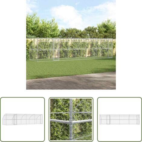 Refugio exterior -  Refugio para perros 4 pcs Plateado 8 x 2 x 2 m