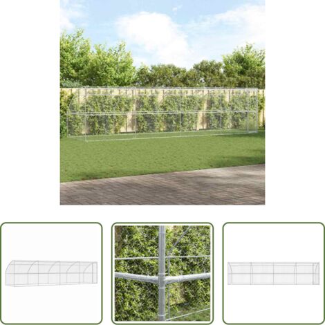 Refugio exterior -  Refugio para perros 4 pcs Plateado 8 x 2 x 2 m