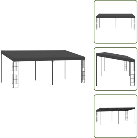 Refugio exterior - vidaXL Cenador con montaje en la pared tela gris antracita 3x6 m - Cenador con montaje