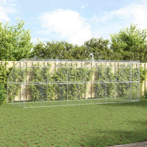 Refugio para perros 3 pcs Plateado 6 x 2 x 2 m