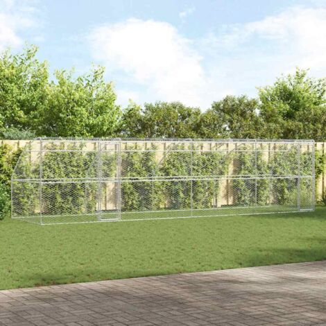 Refugio para perros 4 pcs Plateado 8 x 2 x 2 m