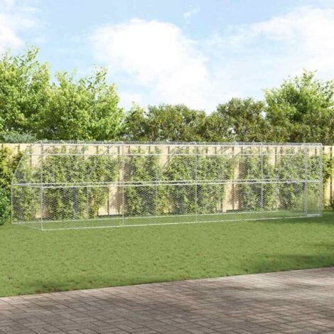 Refugio para perros 4 pcs Plateado 8 x 2 x 2 m