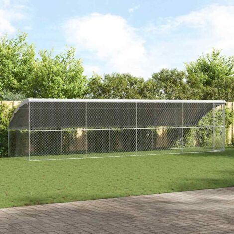 Refugio para perros 4 pcs Plateado 8 x 2 x 2 m
