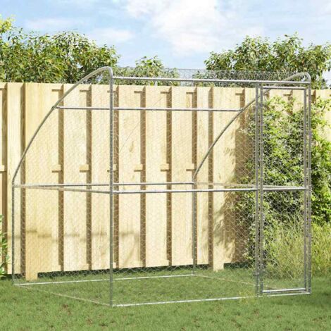 Refugio para perros Plateado 2 x 2 x 2 m Acero galvanizado