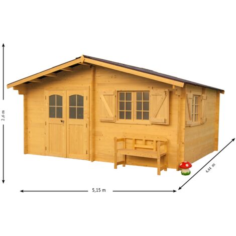 refugio para troncos de madera maciza con doble ranura 22,87 m2 bicromatado - nan5040.02n - habrita -