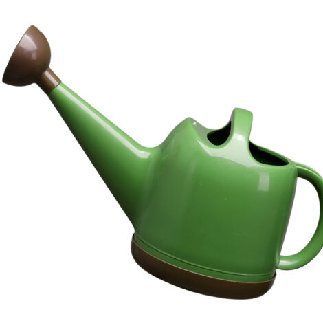 Regadera de 4 litros con boquilla pulverizadora extraíble – Maceta de plástico resistente de color verde-marrón para uso interior y exterior.