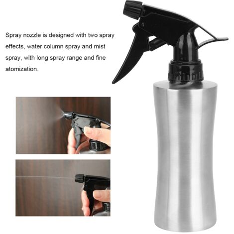 Regadera multifuncional: Botella pulverizadora de 250 ml fabricada en acero inoxidable 304, ligera y resistente a la corrosión, con función de chorro/neblina para regar flores, productos de belleza y 