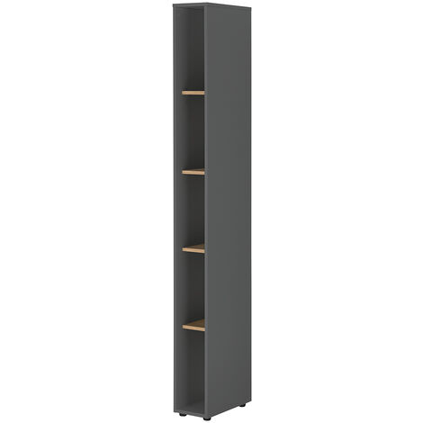 Regal 200cm hoch, anthrazit mit Eiche, CRISP-61