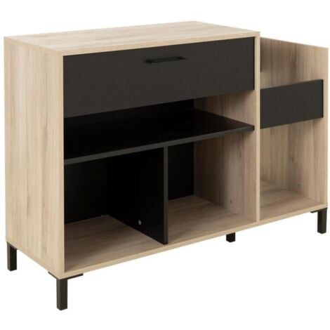 GAMI Regal für Schallplatten - Eichefarben & Schwarz - JAZZY