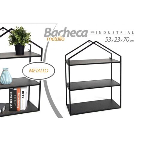 Regal Haus schwarze Wandvitrine cm 53 x 23 x 70 h