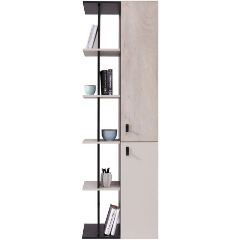 Regal in schwarz mit Eiche und beige, PITTSBURGH-133