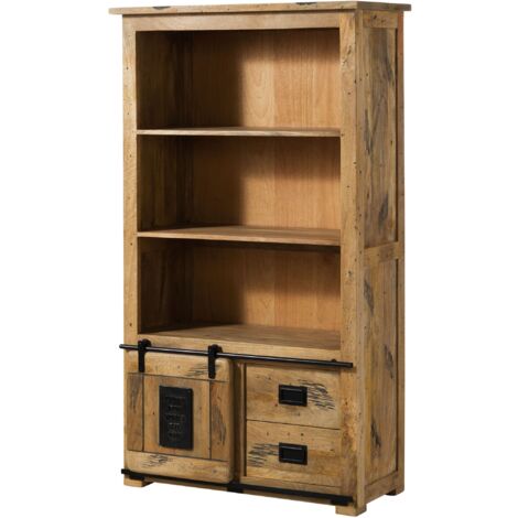 Regal Mango 100x45x175 natur lackiert RAILWAY 196