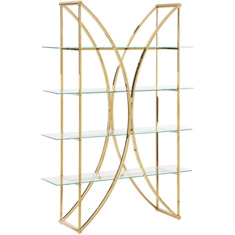 Regal mit 4 Ebenen HOLLOW Metall 175 cm Gold