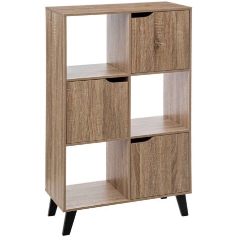 Regal mit 6 fächern tür ceda mit naturholzeffekt - 5five