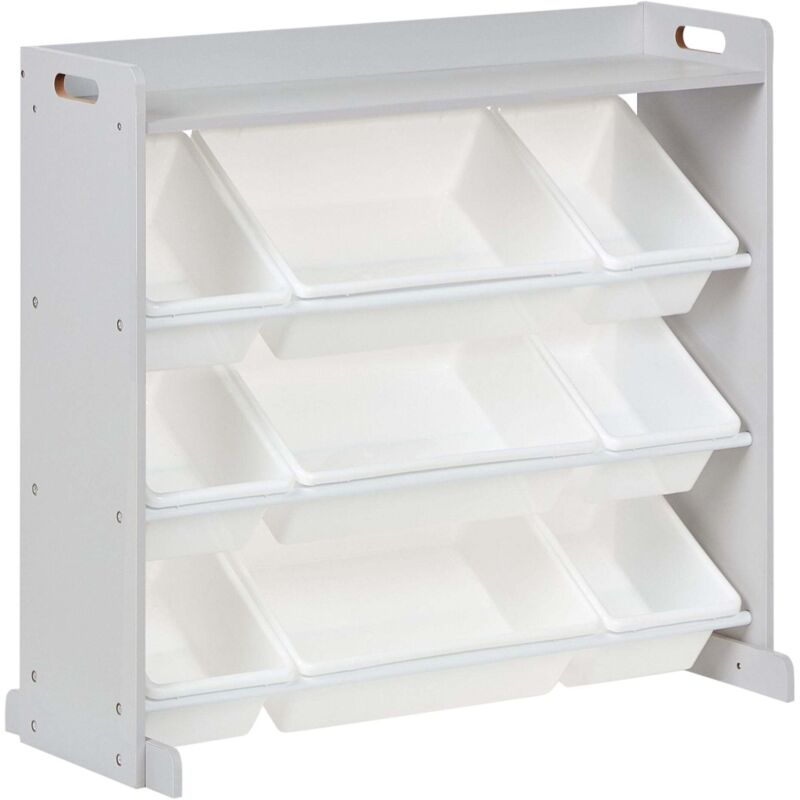 Beliani Regal Mit 9 Aufbewahrungsboxen Collie 78 Cm Grau