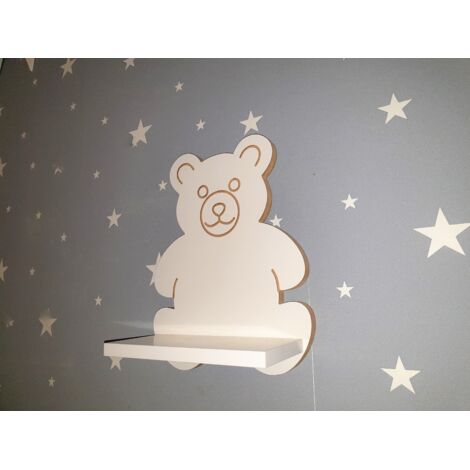 Regal mit lächelndem Teddybär – weiß