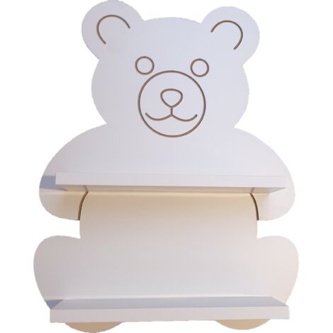 Regal mit lächelndem weißen Teddybären