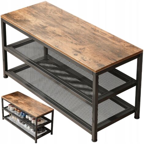 Regal Schuhschrank mit Sitzfläche großes Regal im Industrial-Loft-Retro-Stil 73 cm