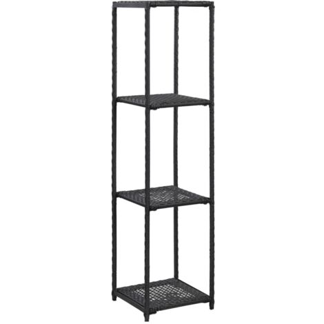 Regal Schwarz 30x30x120 cm Poly Rattan vidaXL