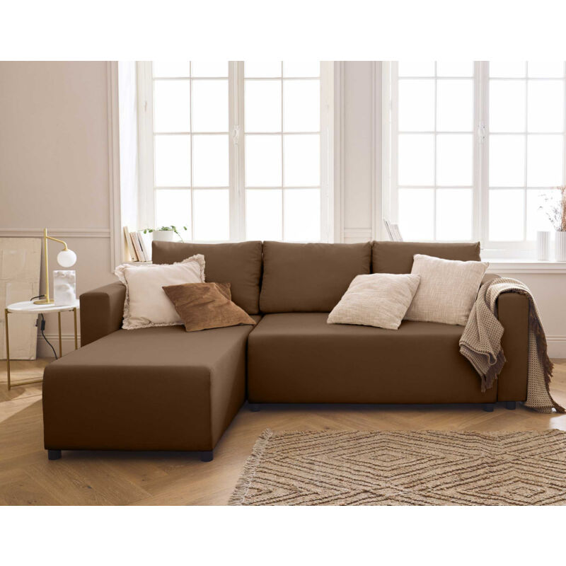 Bestmobilier - Regala - canapé d'angle réversible - 4 places - convertible avec coffre - en tissu