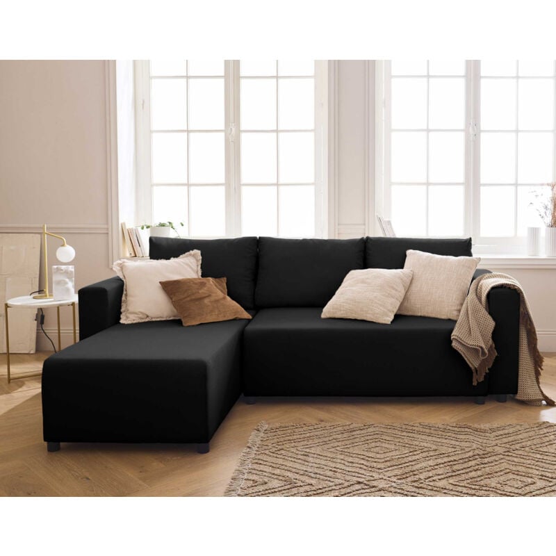 Bestmobilier - Regala - canapé d'angle réversible - 4 places - convertible avec coffre - en tissu