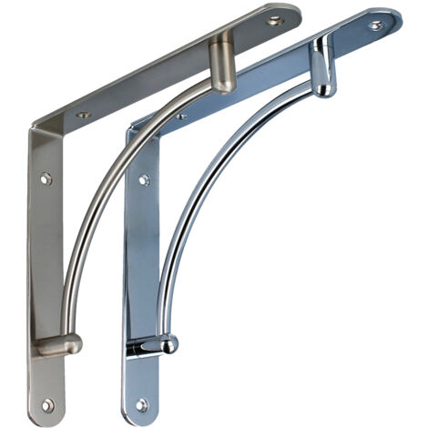 Regalbodenträger 220x220mm Garderobenkonsole Regalkonsole eleganter Regalwinkel Chrom glänzend