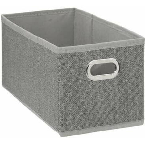 Regalbox 15x31cm, glatt grau, aus Stoff