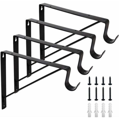Regalhalterungen, 4er-Pack, robuste Regal- und Stangenhalterungen, Wandmontage, Eckstreben, Regalstangenhalterungen, inklusive Schrauben