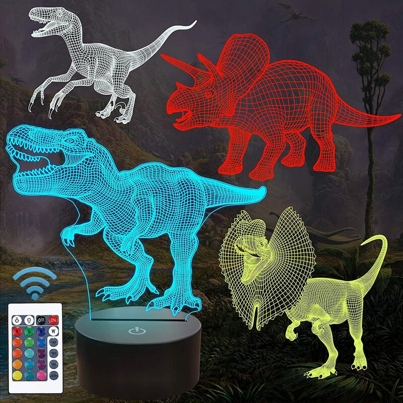 Regali di dinosauro, luce notturna 3D dinosauro