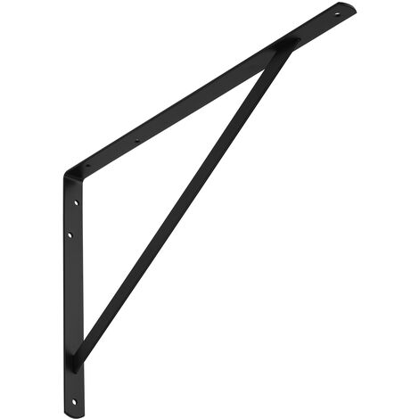 Regalkonsole (500 x 325 x 30 mm, schwarz, pulverbeschichtet) Schwerlast-Konsole mit Querstrebe zur Stabilisierung