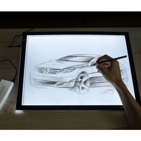 Regalleuchte - A3 LED Zeichenplatte - Zeichentischleuchte LED Licht Pad A3 Leuchttisch Leuchtplatte Tragbare Light Pad mit USB Kabel und Skala