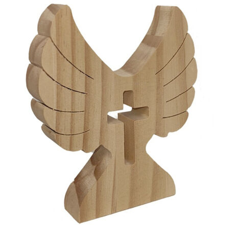 Regalo de bautizo de madera tallada, tipo D, adorno, artesanía para niños