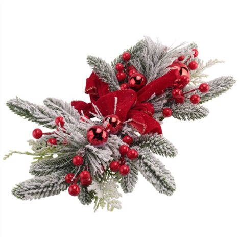 Regalo de Navidad, Guirnalda navideña para escaleras, puertas, chimeneas, ventanas, decoración interior/exterior, color rojo