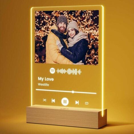 Regalo di San Valentino per donne e uomini, targa personalizzata Spotify, regalo di San Valentino per coppie, lampada fotografica personalizzata, idea regalo di compleanno per fidanzato/fidanzata/migl