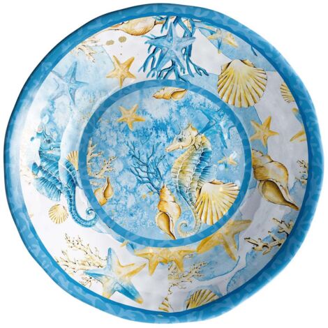 Regalo Italiano Piatto Fondo Melamina Shell D 22 Cm H 5 Cm Blu 1 Pz