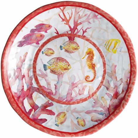 Regalo Italiano Piatto Fondo Melamina Shell D 22 Cm H 5 Cm Rosso 1 Pz