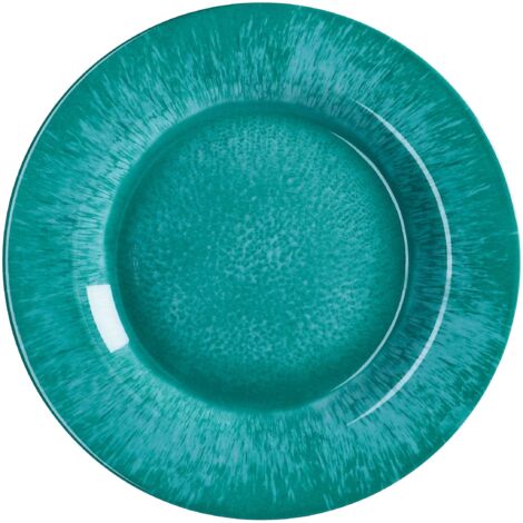Regalo Italiano Piatto Frutta Melamina D 22 Cm H 2 Cm Verde Acqua