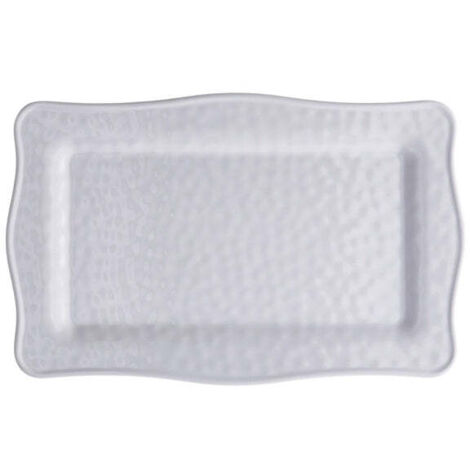 Regalo Italiano Vassoio Rettangolare in Melamina 36 x 23 x 2 Cm Bianco