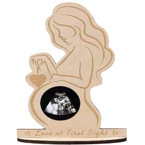 Regalo para mujeres embarazadas, marco de fotos de maternidad de madera, regalo para futuras mamás - Marco de ecografía para revelar el sexo del bebé - Decoración única para ecografías de bebés - para