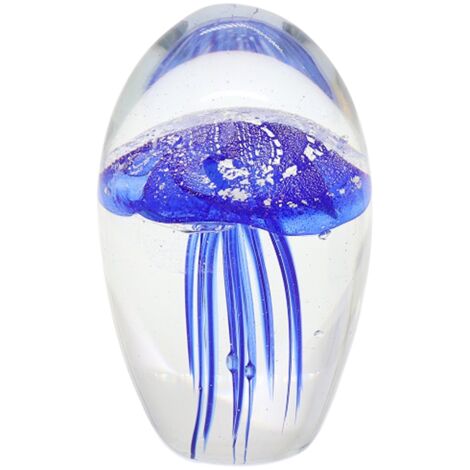 Regalo per la casa dell'ufficio in cristallo decorativo fermacarte con meduse blu