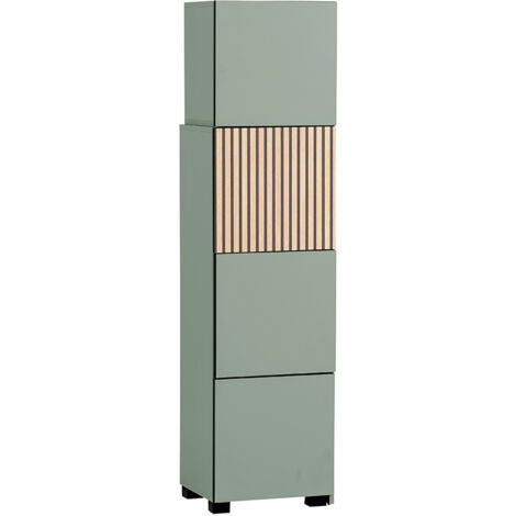 Regalschrank modern in grün mit Eiche Natur ALTAMURA-80