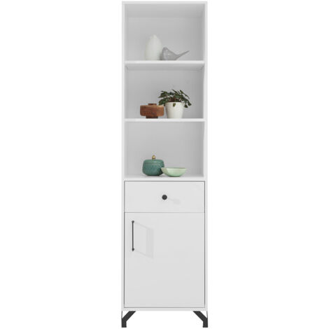 Regalschrank modern weiß mit Glanz  BEND-133