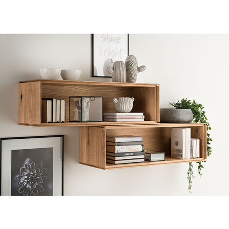 Regalset braun WYNDHAM-69 Wildeiche massiv geölt 2-teilig
